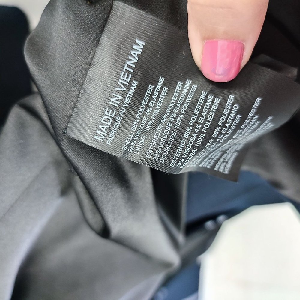 Club Monaco plaid coat dark blue white lines - Picture 11 of 13